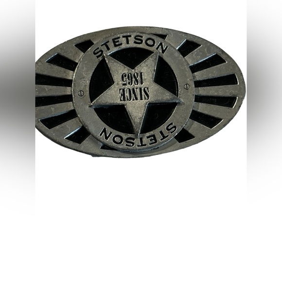 COPY - VINTAGE 2003 METAL STETSON BUCKLE MADE IN USA - Picture 2 of 10